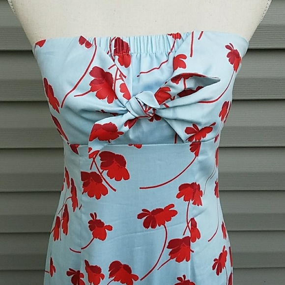 Anthropologie Dresses & Skirts - Odille Anthropologie Floral Strapless Cotton Dress